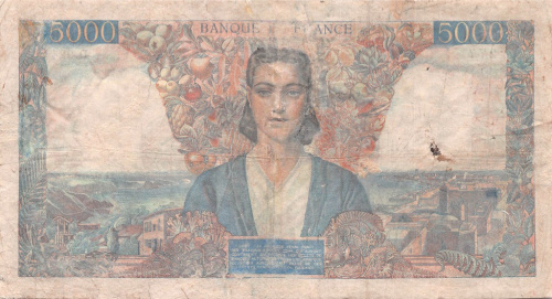 5000 франков 1945. Реставрация