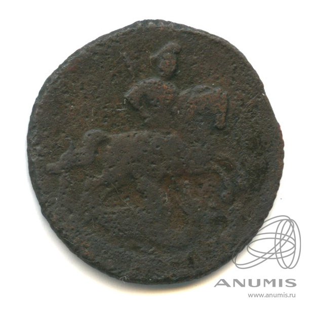 Деньга (½ копейки) 1760 — (½ копейки) - Вензель императрицы Елизаветы