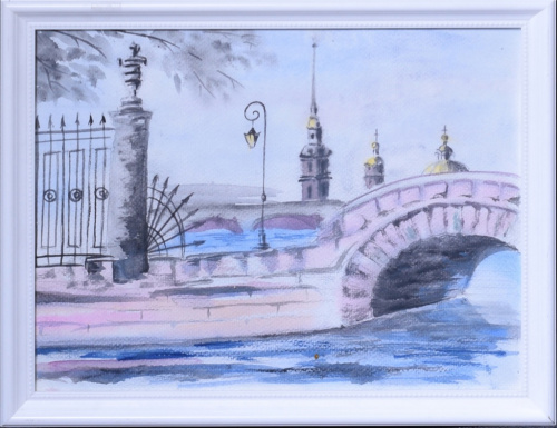 Картина «Решетка Летнего сада». Автор: Галина Гусева. Акварель, бумага. Размер 33×27 см
