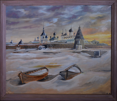 Картина «Соловецкий монастырь». Автор: Галина Гусева. Масло, холст. Размер 54×44 см