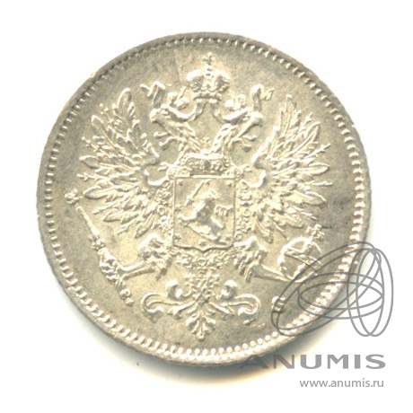 25 пенни 1915 S — Для Финляндии. В капсуле. Штемпельный блеск