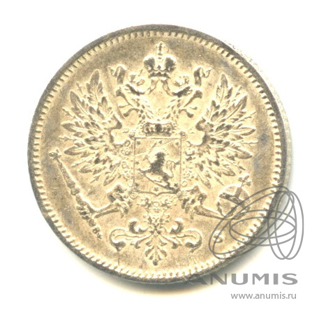 25 пенни 1916 S — Для Финляндии. В капсуле. Штемпельный блеск