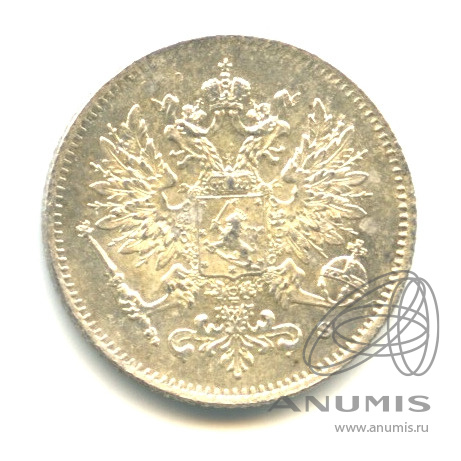 25 пенни 1916 S — Для Финляндии. В капсуле. Штемпельный блеск