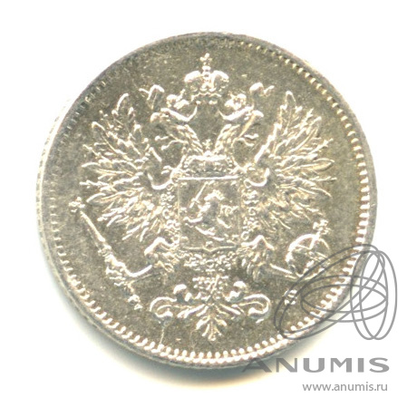25 пенни 1915 S — Для Финляндии. В капсуле. Штемпельный блеск
