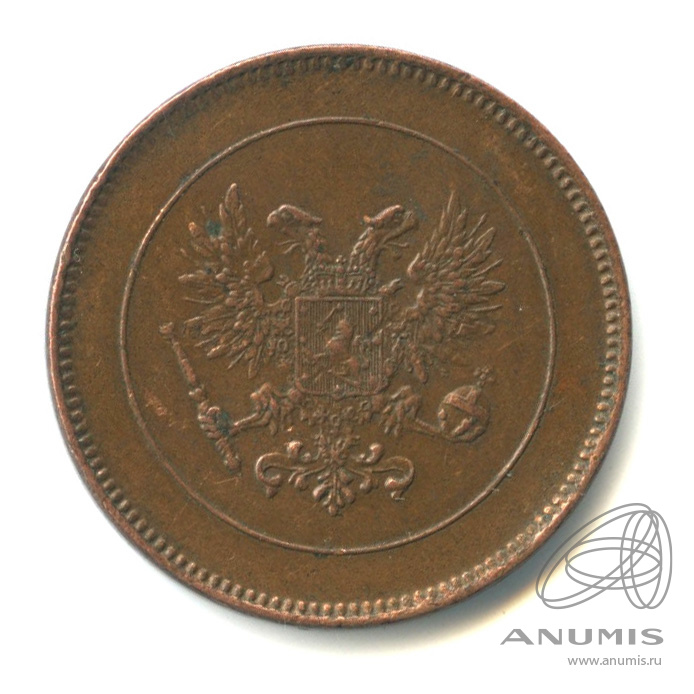 5 пенни 1917 — Для Финляндии. Орел