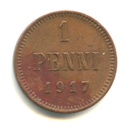 1 пенни — Для Финляндии. Орел 1917