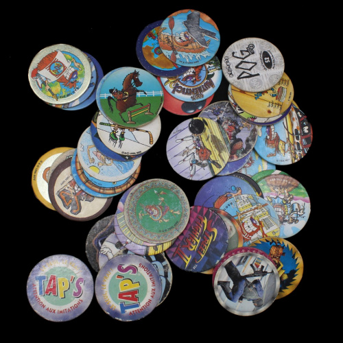 Лот игральных фишек: POG фишек 39 шт, 5 разных, 5 Tap’s. 49 штук