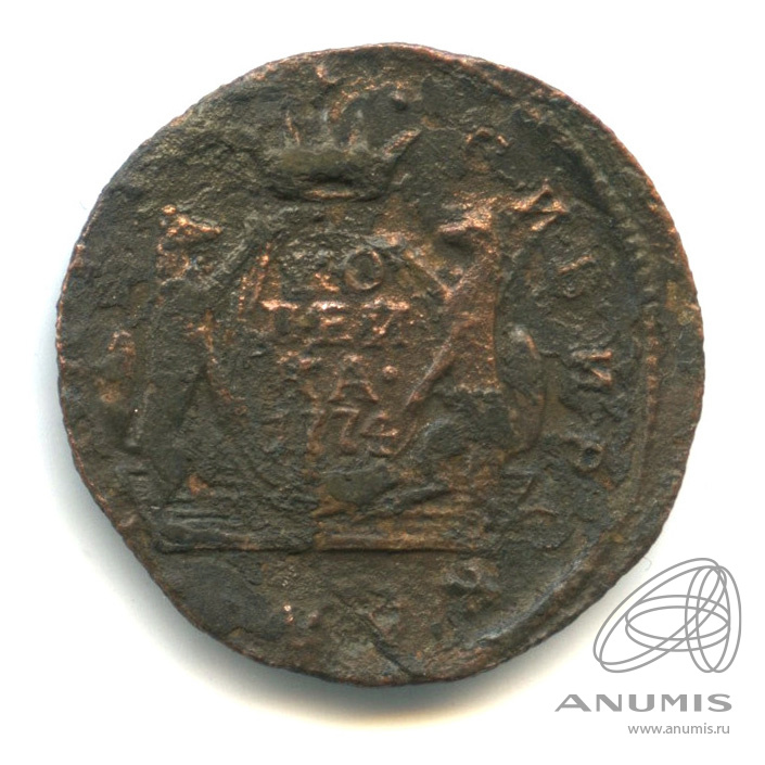 1 копейка 1774 КМ — Сибирская монета