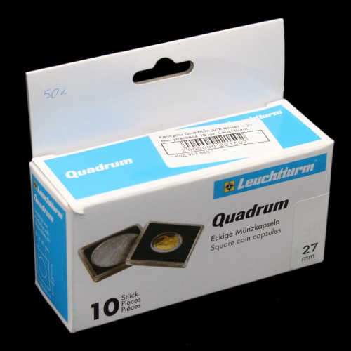 Лот капсул для монет «Leuchtturm» 50×50 Quadrum D — 27 мм, 6 шт. В коробке