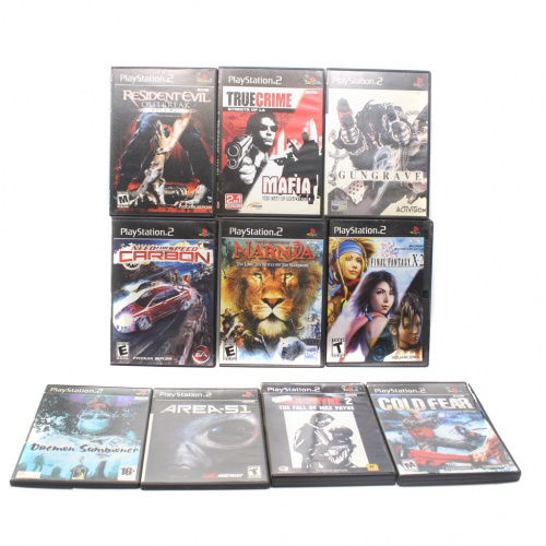Лот дисков с играми для PlayStation 2, 10шт