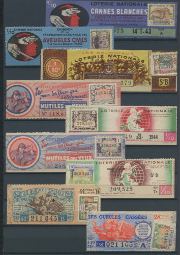 Лот лотерейных билетов и непочтовых марок. II Мировая Война