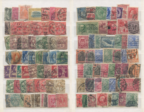 Альбом со старинными марками (1777 шт). альбом полностью заполнен
