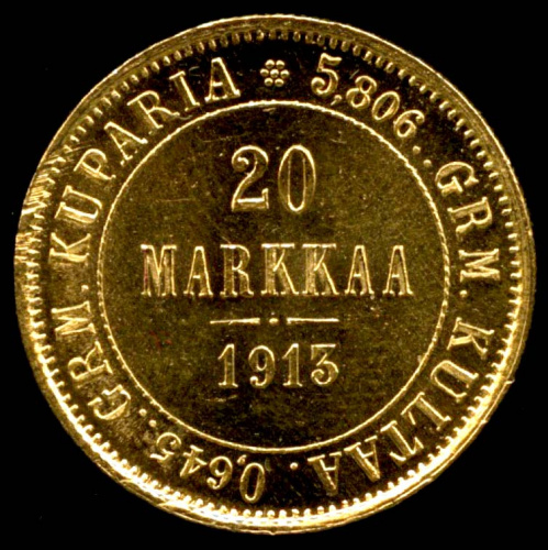 20 марок — Для Финляндии 1913 S