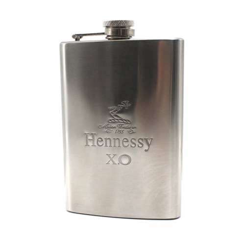 Фляга «Hennessy XO». Нержавеющая сталь. 200 мл. Размер 9×14,5 см