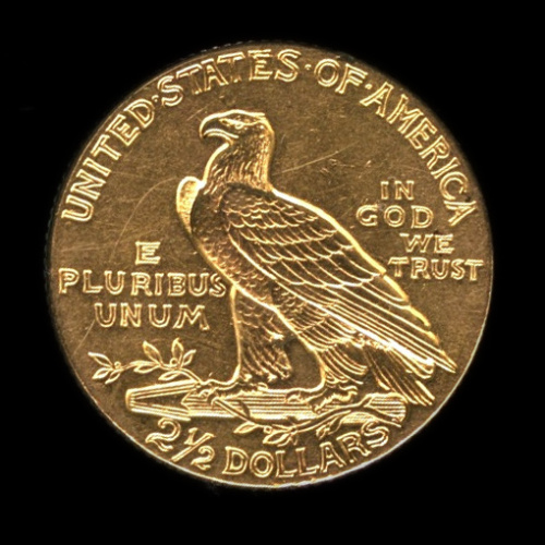 21/2 доллара 1911. В капсуле. Тираж 7600 экз