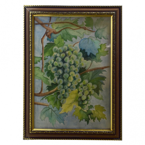 Картина «Виноград». Автор: Г. Гусева. Акварель, холст. Размер 35×26 см