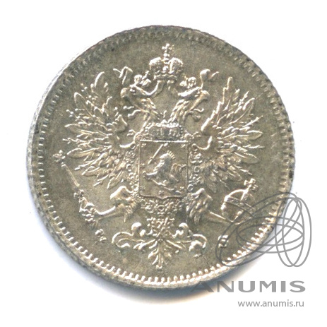25 пенни 1916 S — Для Финляндии. В капсуле. Штемпельный блеск