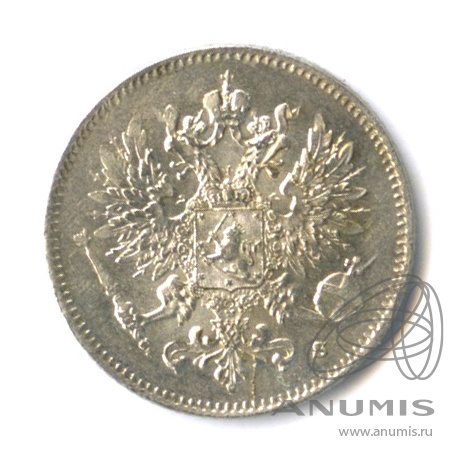 25 пенни 1916 S — Для Финляндии. В капсуле. Яркий штемпельный блеск