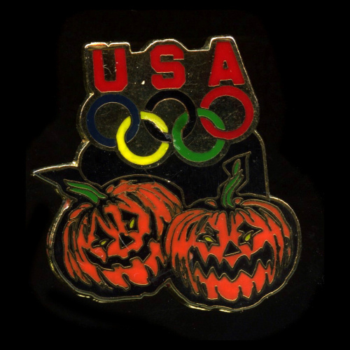 Знак «USA. Олимпийские игры и Хеллоуин»
