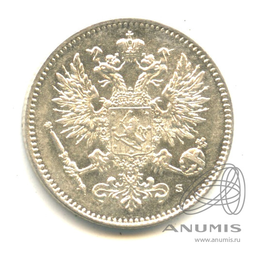 50 пенни 1914 S — Для Финляндии. В капсуле. Штемпельный блеск