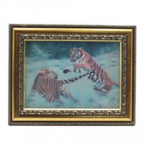 Стерео-картина «Тигры», 23×18 см. Пластик