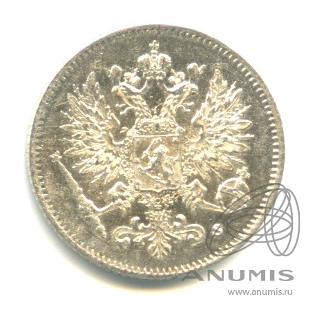 25 пенни 1916 S — Для Финляндии. В капсуле. Яркий штемпельный блеск