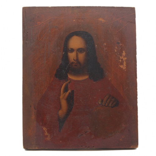 Икона «Господь Вседержитель», 22,5×18,2 см. Дерево