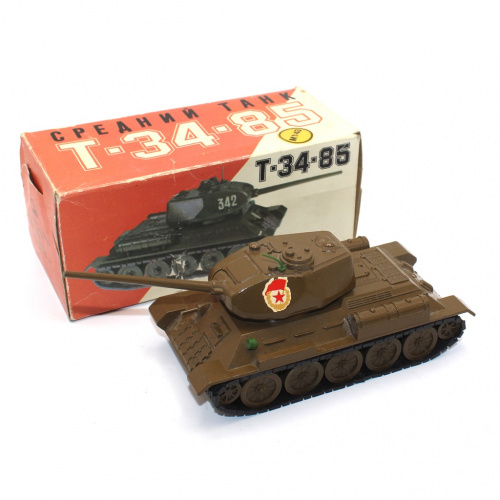 Модель танка «Т-34−85». Металл. Масштаб 1/43. В коробке 17×7,5 см