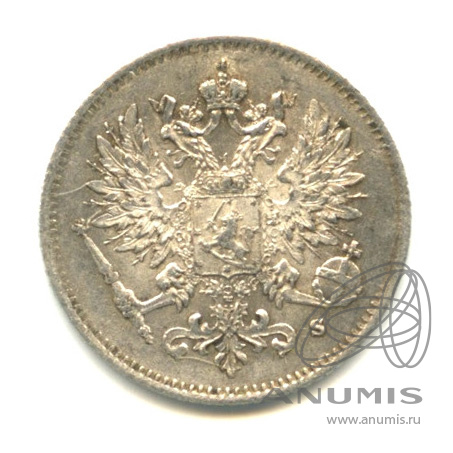 25 пенни 1916 S — Для Финляндии. В капсуле. Штемпельный блеск