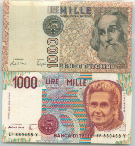 Лот банкнот «1000 лир». 2 шт 1990, 1982