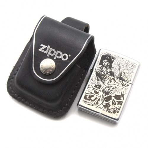 Зажигалка «Zippo», 6 см, металл, в кожаном чехле