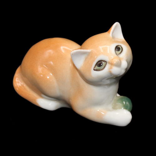 Фигурка фарфоровая «Котик» — 7,5 см, без дефектов. ЛФЗ