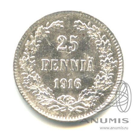 25 пенни 1916 S — Для Финляндии