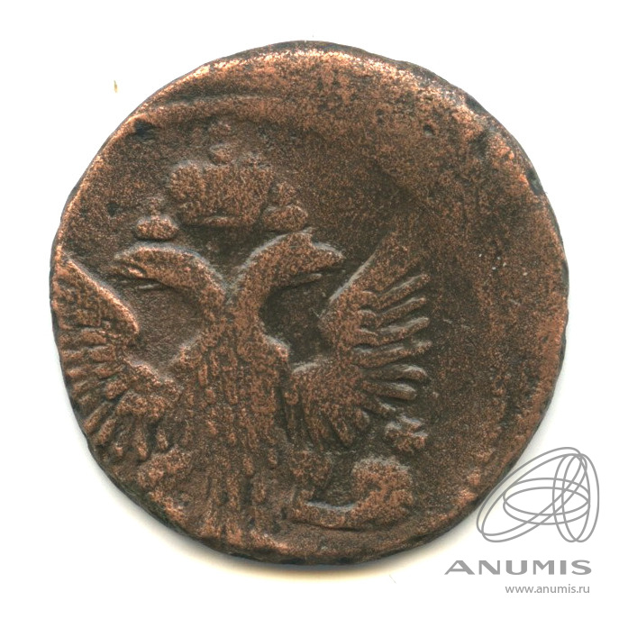 Деньга (½ копейки) 1746 — (½ копейки) - Орел 1744 г. Смещение штемпеля (Орел 1744 г.)