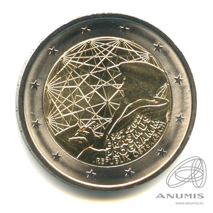 2 евро — 35 лет программе Эразмус Программа Эразмус 2022. Австрия. Лот ...