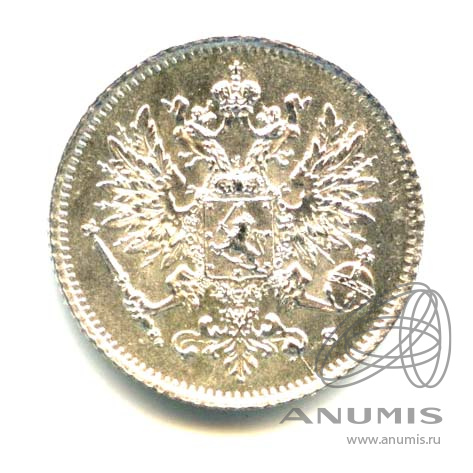 25 пенни 1916 S — Для Финляндии - Яркий штемпельный блеск