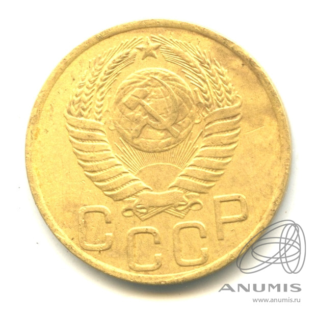 3 копейки 1949 — Венок 16 лент. л/c: Звезда выпуклая (фигурная). Федорин-100 (л/c: Звезда выпуклая (фигурная))