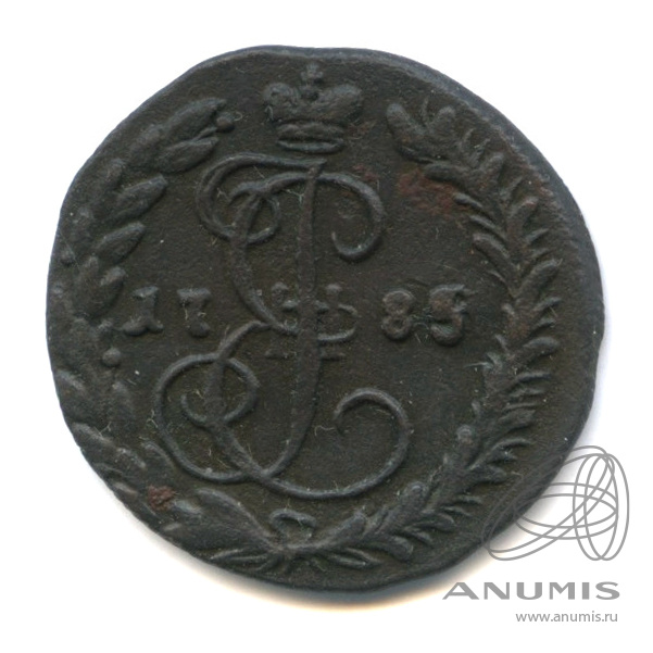 Деньга 1785 КМ — ½ копейки
