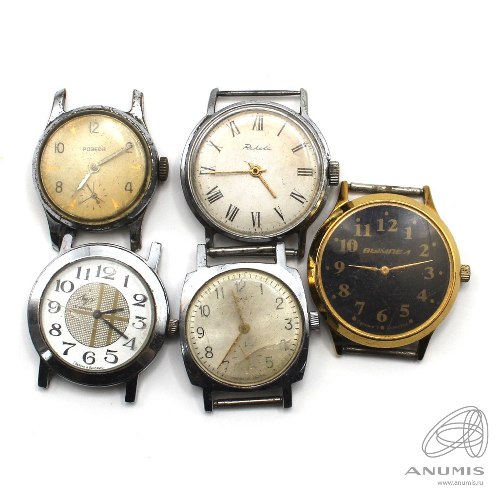 Лот наручных часов Без ремешков Не на ходу 5 штук. Лот №6395. Аукцион ...