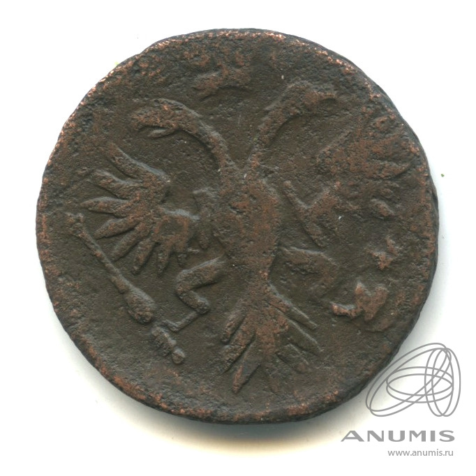 Деньга 1731 — (½ копейки) - Орел 1730 г. Над годом 1 черта (Над годом 1 черта)