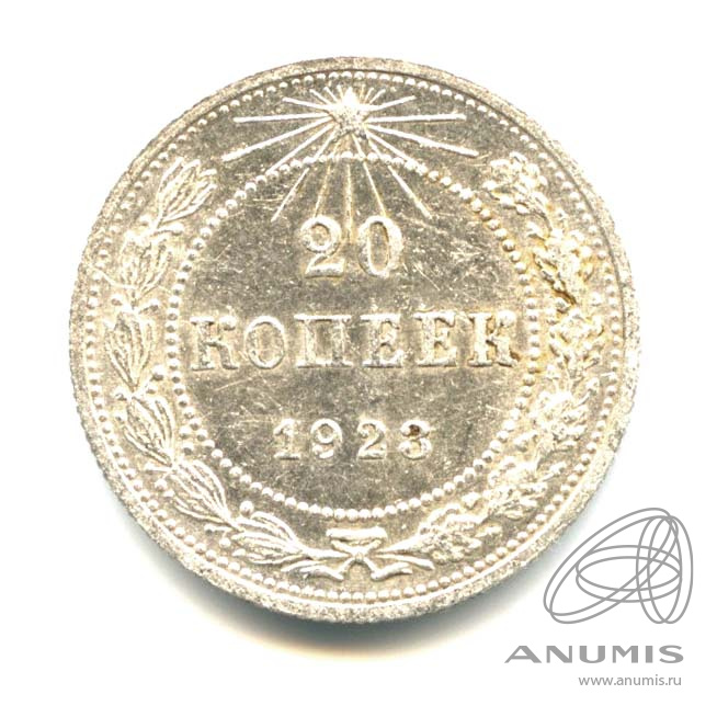 20 копеек 1923 — Яркий штемпельный блеск
