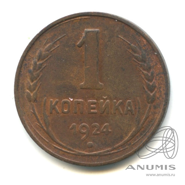 1 копейка 1924 — Гурт гладкий