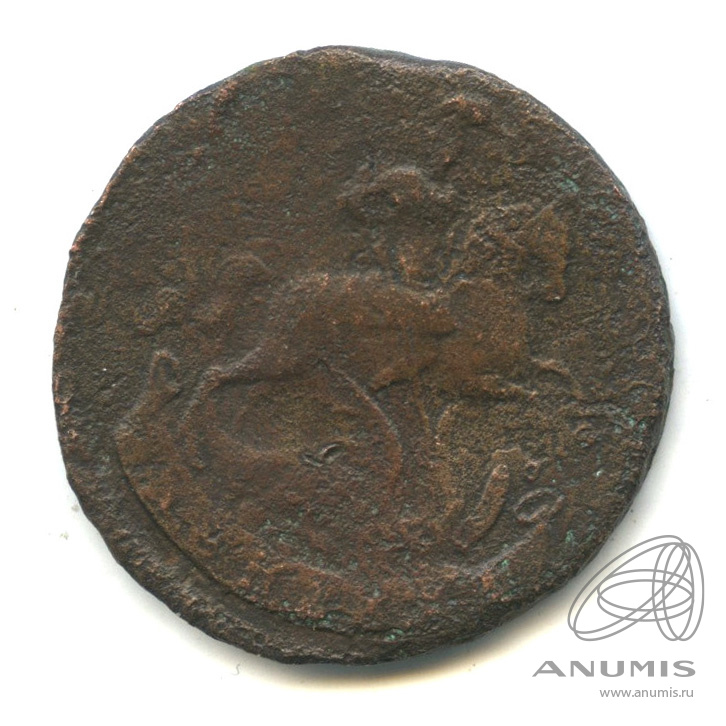 Деньга (½ копейки) 1760 — (½ копейки) - Вензель императрицы Елизаветы