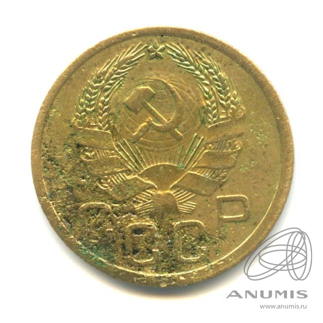 3 копейки 1935 — Венок 7 лент. Без круговой надписи. л/c: Звезда выпуклая (фигурная) (л/c: Звезда выпуклая (фигурная))