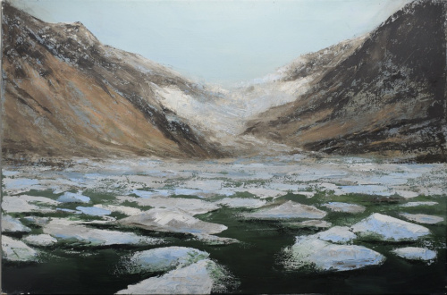 Картина «Горы». Автор: Кулинханова А. А.. Масло, холст. Размер 60×41 см