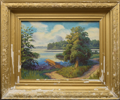 Картина «Солнечный день». Автор: Чернов А. Масло, холст. Размер 33×27,5 см. Рама-дерево