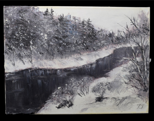 Картина «Река в лесу». Автор: Галина Гусева. Масло, холст. Размер 40×30 см
