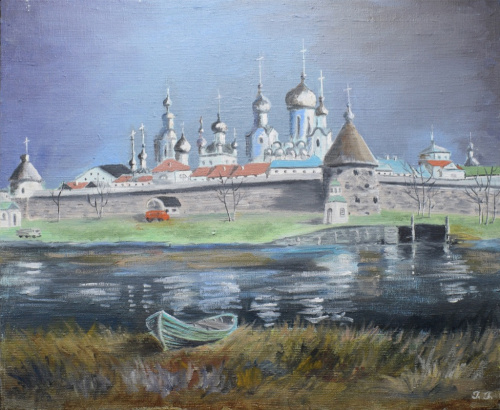Картина «Соловецкий монастырь». Автор: Галина Гусева. Масло, холст. Размер 50×40 см