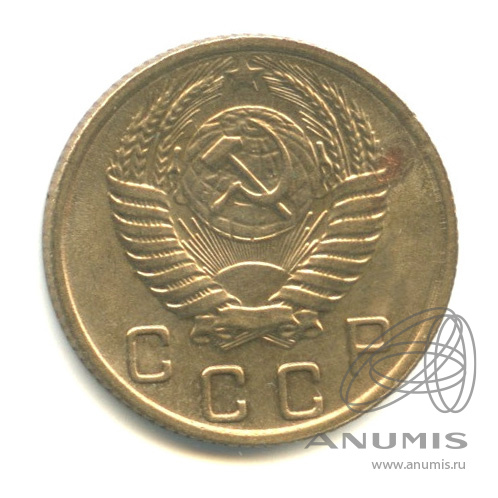 10 копеек 1956 — Венок 16 лент. В капсуле. Яркий штемпельный блеск
