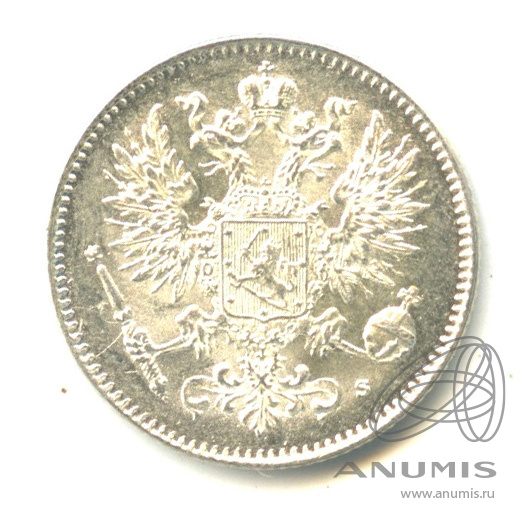 50 пенни 1916 S — Для Финляндии. В капсуле. Штемпельный блеск